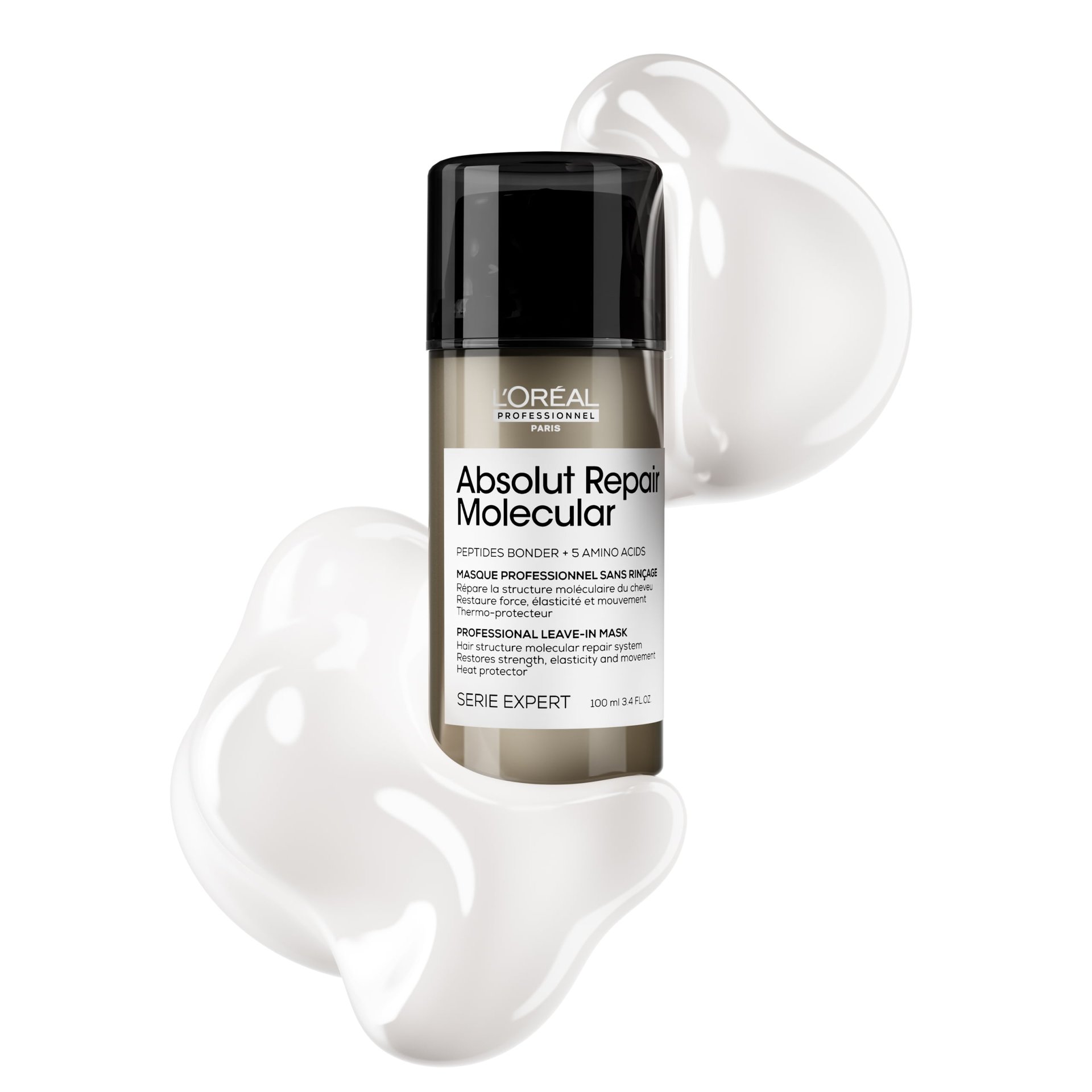 Deep molecular repairing leave-in mask for damaged hair.